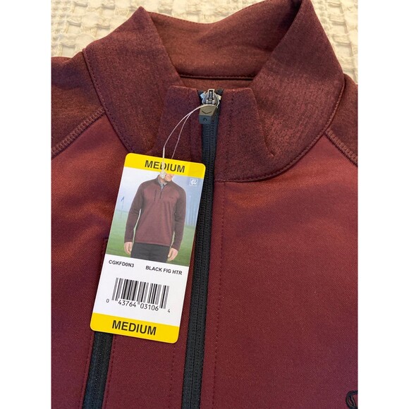 Callaway Mens PulloverJacket Sz Medium 1/4 Zip Maroon Burgundy Golf Long Sleeve - Picture 2 of 11